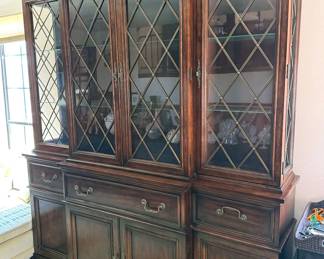 China cabinet with fold down secretary desk