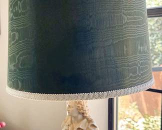 French provincial floor lamps with ceramic busts