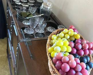 Stemware, portable bar, grapes