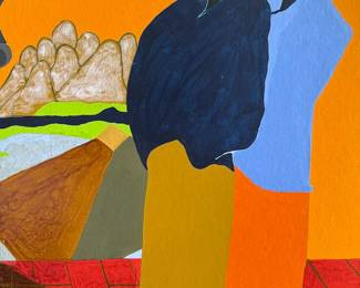 Original quirky + colorful paintings by homeowner, many in style of known artists (Pablo Picasso, Diego Rivera, Charley Harper) + collage art