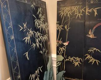 Oriental screen, pins missing but easily replaced