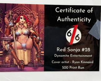 RED SONJA #28 RYAN KINNAIRD 616 Virgin Variant Throne Set LTD 350 COA