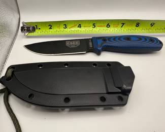 ESEE-4 Fixed Blade Knife, 3D Contoured Handle, 1095 Carbon Steel, Black Ambidextrous Sheath