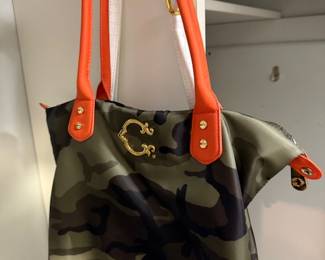 C. Wonder Bags camo purse with orange handles