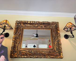 Massive 44"x55" Ornately Sculpted Mirror