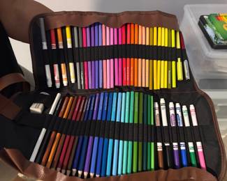 Collection of art supplies