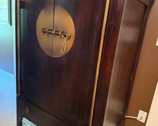 Rustic Asian door latch with drawer on the bottom