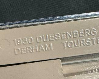 1930 Duesenberg “J” Derham Tourster from the Franklin mint 1/18 scale diecast model. original tag and removable hardtop.
