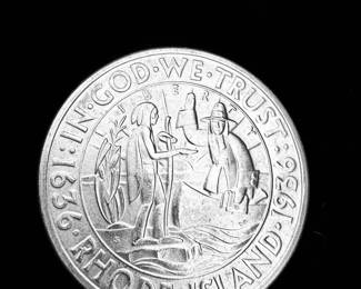 1936 Rhode Island commemorative half dollar.  Mint state/    .900 silver 