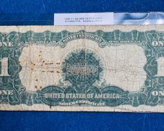 1899 “Black Eagle” US $1 blue seal silver certificate, large size note