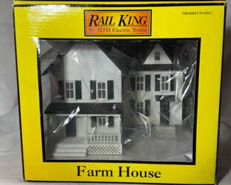 RAILKING, BY M.T.H FARM HOUSE TRACKSIDE MODEL, LIGHTED INTERIOR AND MORE