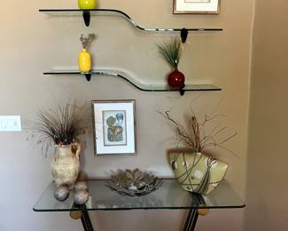 Art Deco Style Chrome & Glass Sofa Table