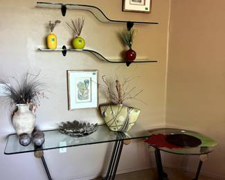 Contemporary Glass Sofa & Side Table