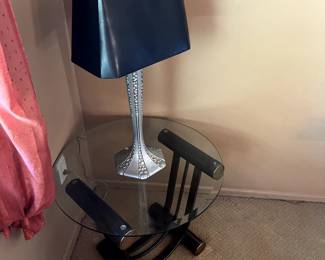 Art Deco Style Chrome & Glass Side Table