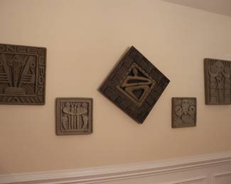Ralph Prata Carved Concrete Wall Sculpture