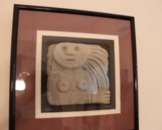 Ralph Prata Carved Concrete Wall Sculpture