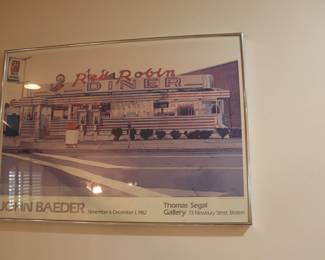 John Baeder exhibition at Thomas Segal Gallery in Boston 1982 Red Robin Diner Poster