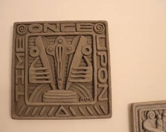 Ralph Prata Carved Concrete Wall Sculpture