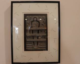 Ralph Prata Carved Concrete Wall Sculpture