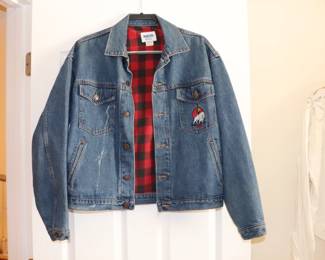 Vintage Don Imus Denim Flag Jean Jacket 