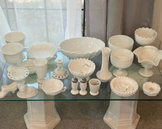 Great Collection of Milk Glass