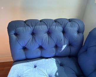 Blue Tufted Chaise Lounge