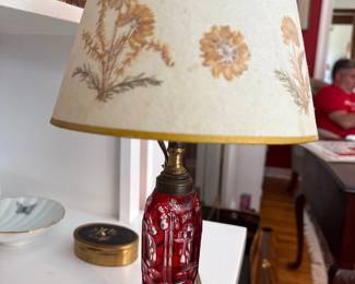 Ruby Murano Glass / Brass Table Lamp