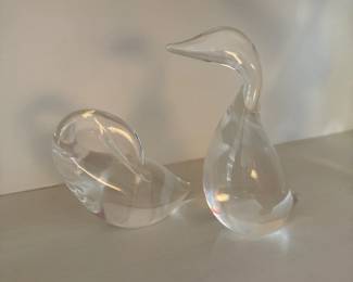Steuben glass "Preening Goose and Gander"
