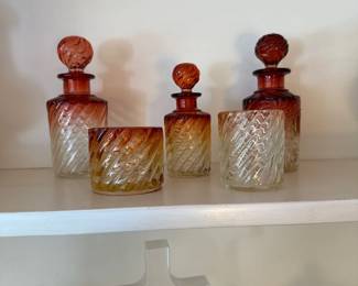 Baccarat Rose Tiente Swirl bottles