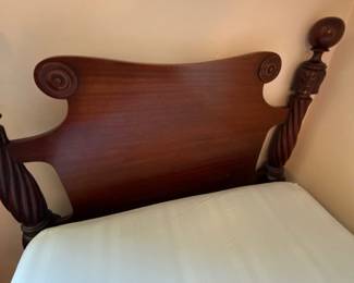 twin mahogany bed