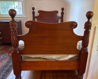 mahogany twin 4 poster bed