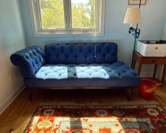 Blue Tufted Chaise Lounge