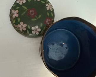 vintage Cloisonne enamel and brass trinket box