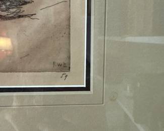 "Ducks Alighting" etching by Frank W. Benson