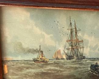 Marine painting - harbor scene
