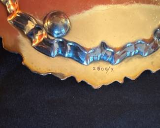 antique silver on copper serving tray