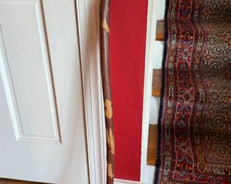 hand carved wooden cane