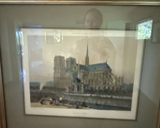 framed print of the Notre-Dame Cathedral in Paris
