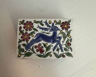 Nassos Keramik Deer and Floral Wall Tile Ceramic tile