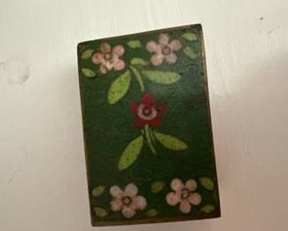 Chinese Cloisonne enamel and brass stamp box