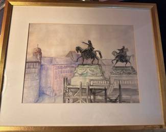 Framed Watercolor painting - Vienna, Austria