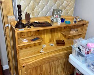 EXCELLENT SOLID PINE CAPTAIN'S BED & TWIN MATTRESS