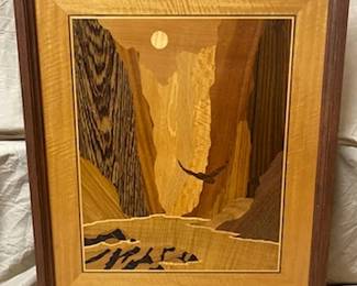 Framed Hudson River Inlay Picture