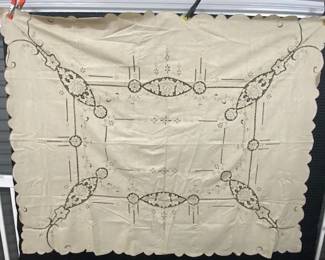 85" x 57" Embroidered Tablecloth 