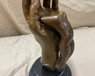 Bronze Hand w/Lady 