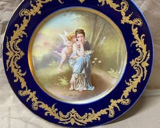 Royal Vienna Cobalt Plate- Cupid 