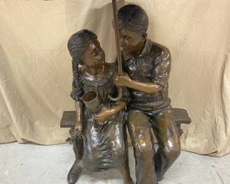 Bronze Boy & Girl w/Umbrella