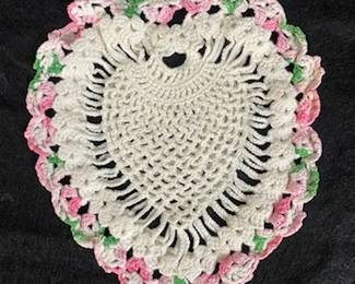 Crocheted Heart Pillow 