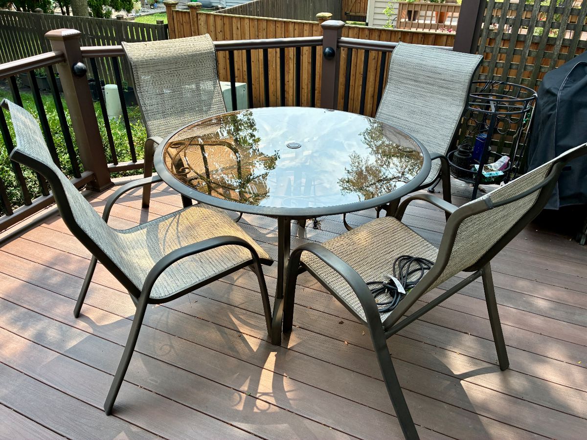 Patio Furniture Set Table Chairs, Umbrella Stand