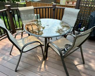 Patio Furniture Set Table Chairs, Umbrella Stand